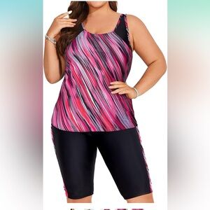 Hannah Pink and Black Swim Sarong